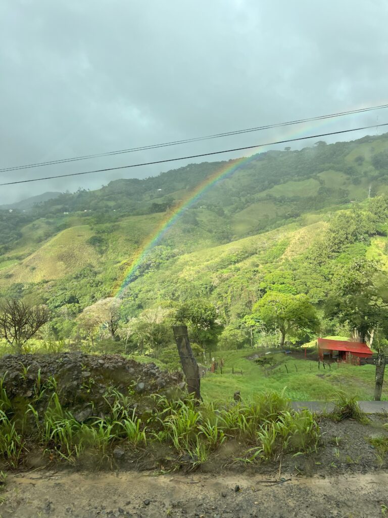 Rainbow over monteverde costa rica