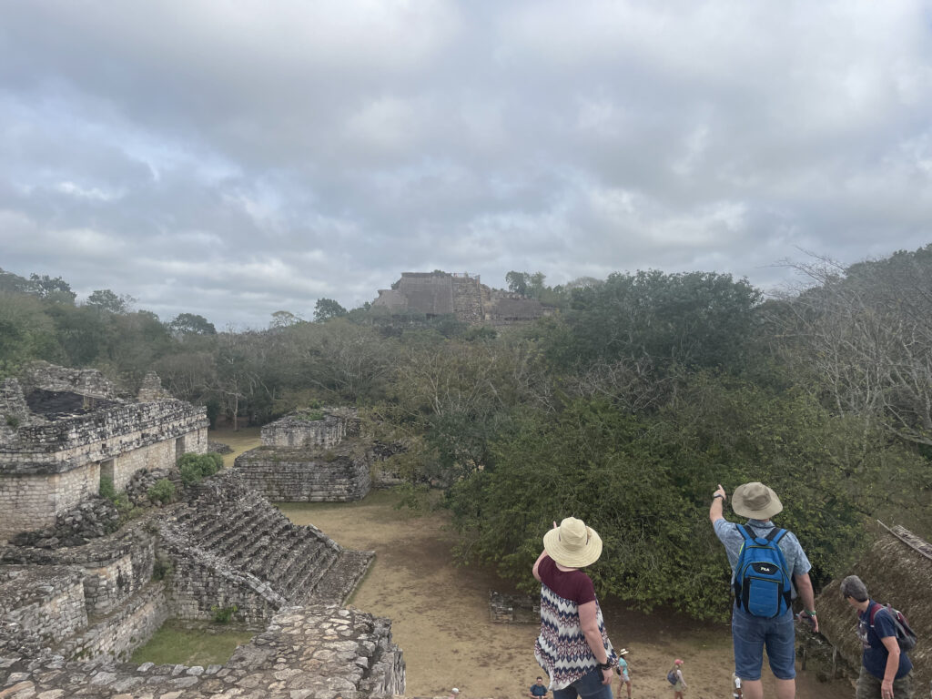 View of Palace from afar at ek balam